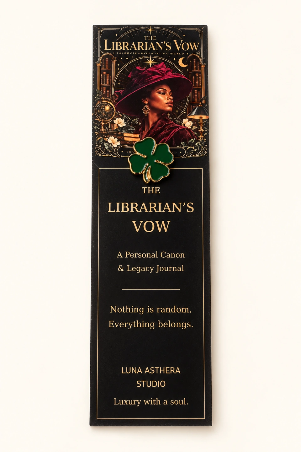 Bookmark & Green Clover Pin Set — 2 × 7 in cover
