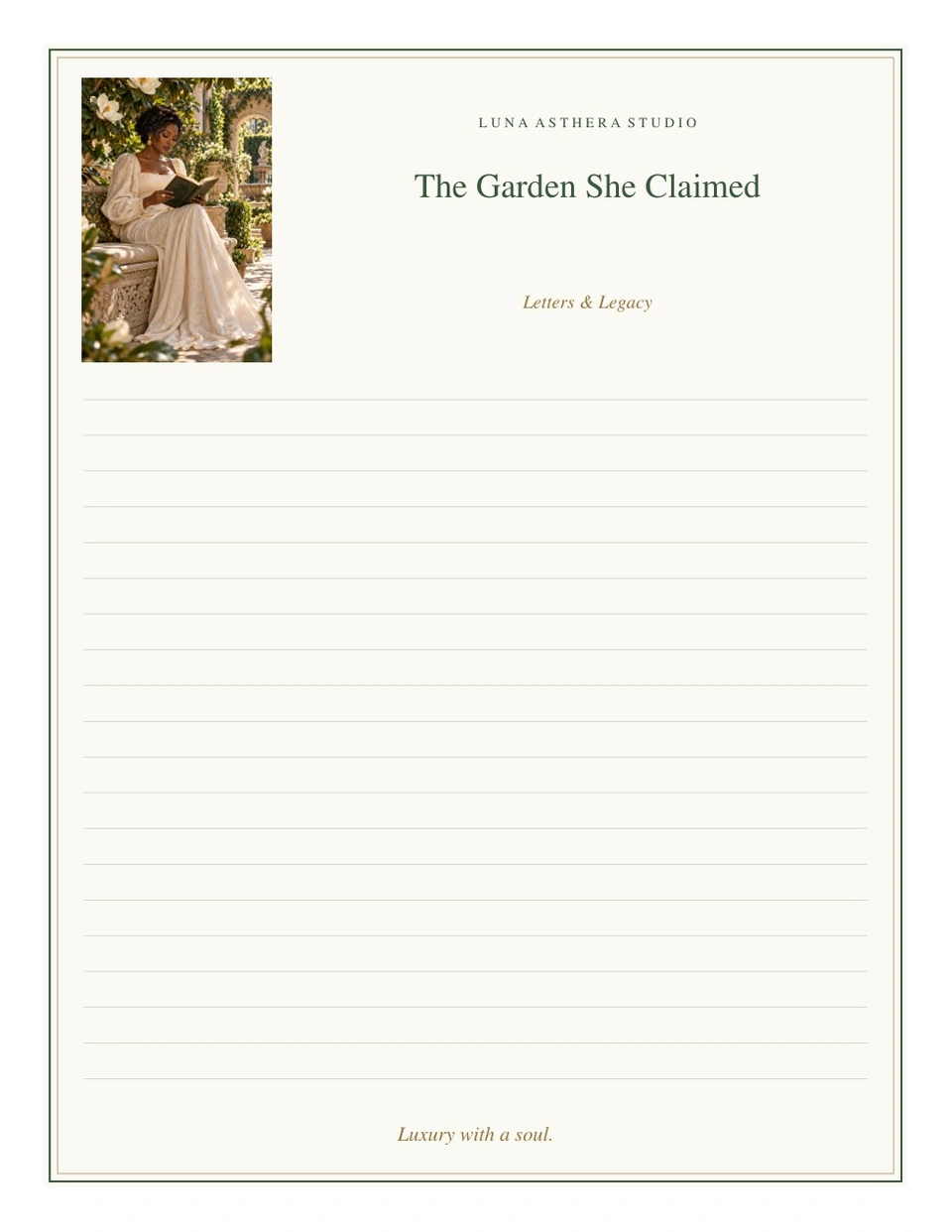 Approved artwork for The Garden She Claimed writing set