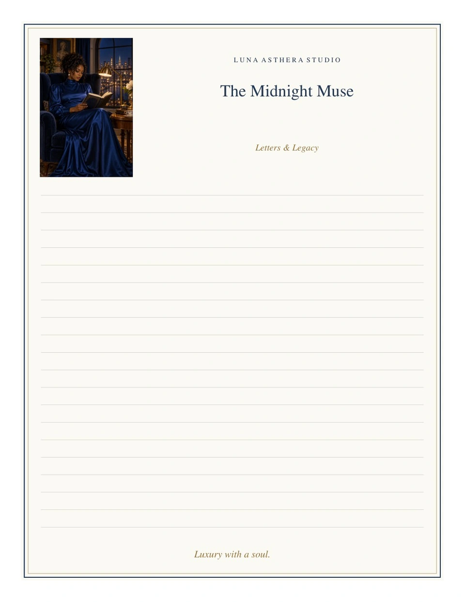 Approved artwork for The Midnight Muse writing set